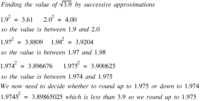 Square root of 3.9