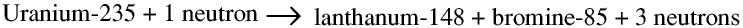 Nuclear fission word equation